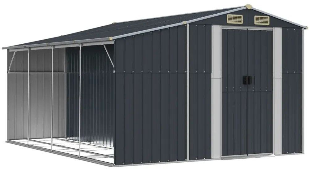 sopron de gradina, antracit, 277x365,5x179 cm, otel galvanizat