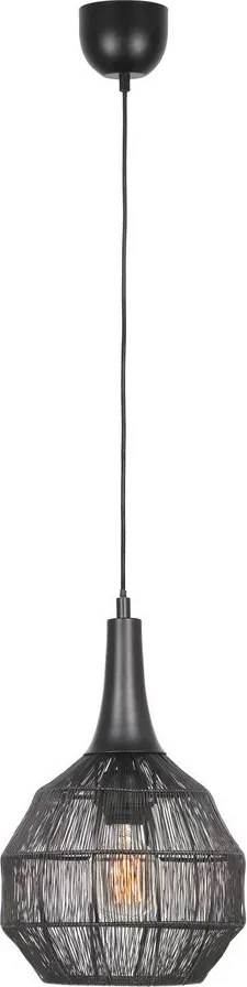 Lustră negru-mat cu abajur din metal Soraya – Trio