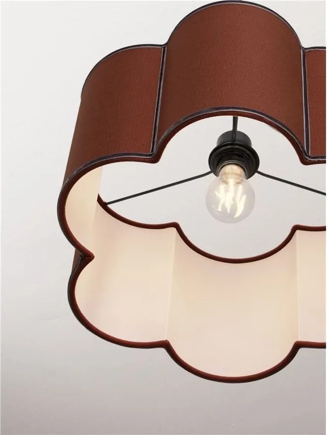 Lustra suspendata cu abajur textil rosu maroniu BLOOSY