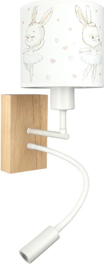 Brilagi - Lampă LED flexibilă BOBO WOOD 1xE27/25W/230V + LED/3W stejar/alb/iepurași
