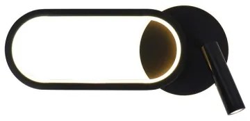 LED Aplica MONET 13W + 2W, 230V, 3000/4000/6000K, negru