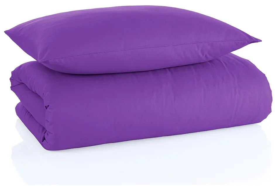 Lenjerie de pat din bumbac Color violet, 140 x 200cm, 70 x 90 cm