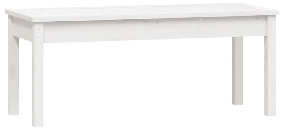 824005 vidaXL Bancă de grădină, alb, 109x44x45 cm, lemn masiv de pin