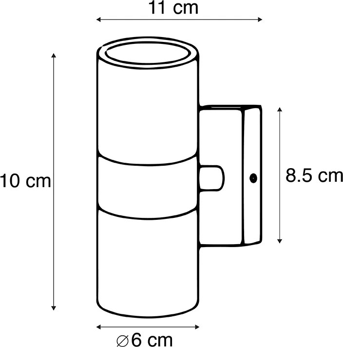 Lampă de perete inteligentă de exterior neagră IP44 incl. 2 WiFi GU10 - Duo
