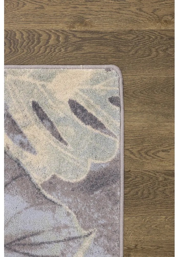 Covor gri/crem din lână 133x180 cm Plants – Agnella