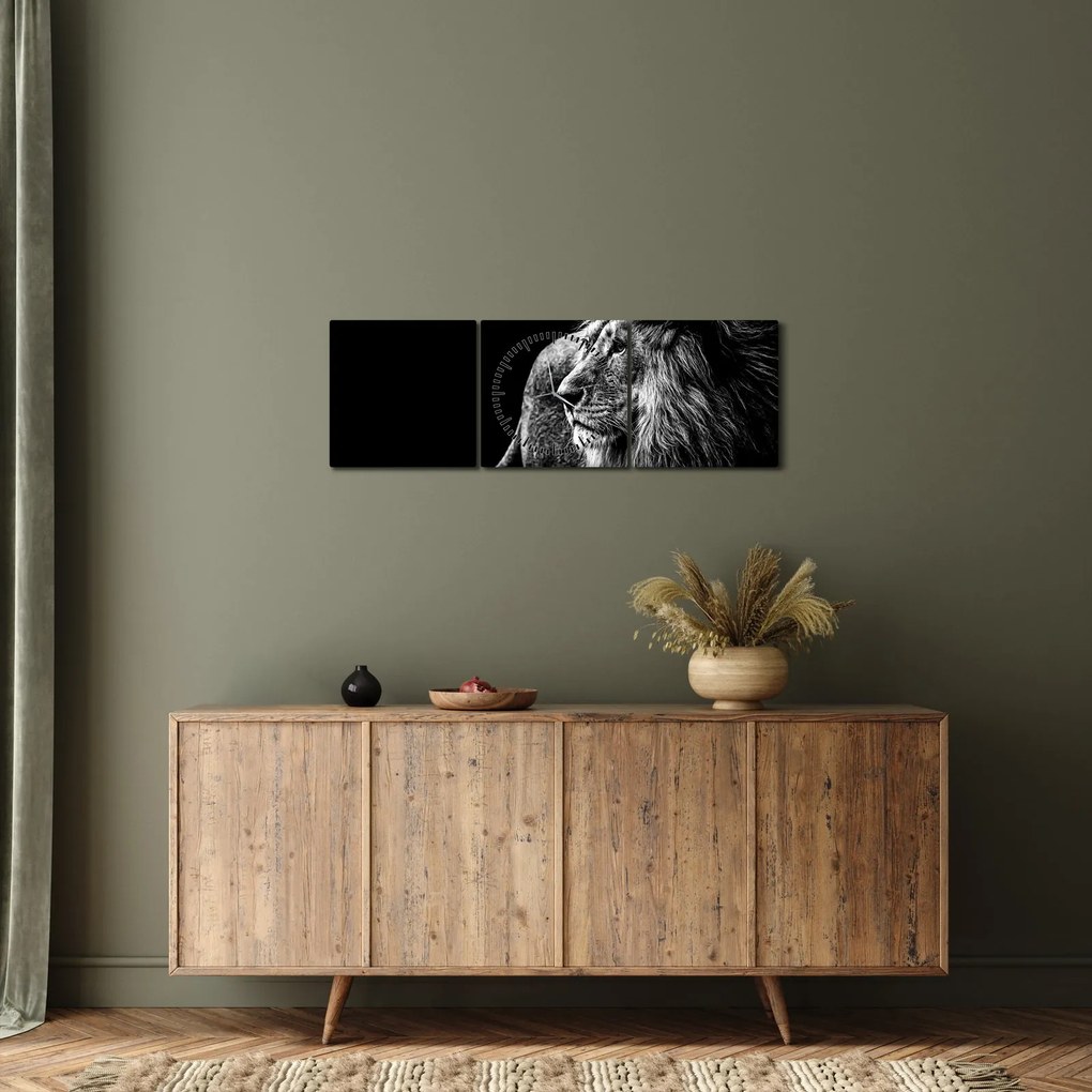 Tablou - Leu (cu ceas) (90x30 cm)