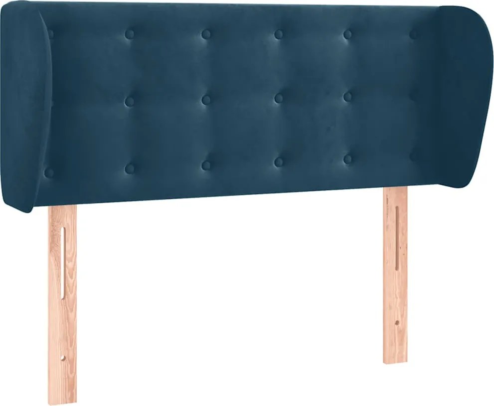 vidaXL Tăblie pat cu aripioare albastru închis 103x23x78/88 cm catifea