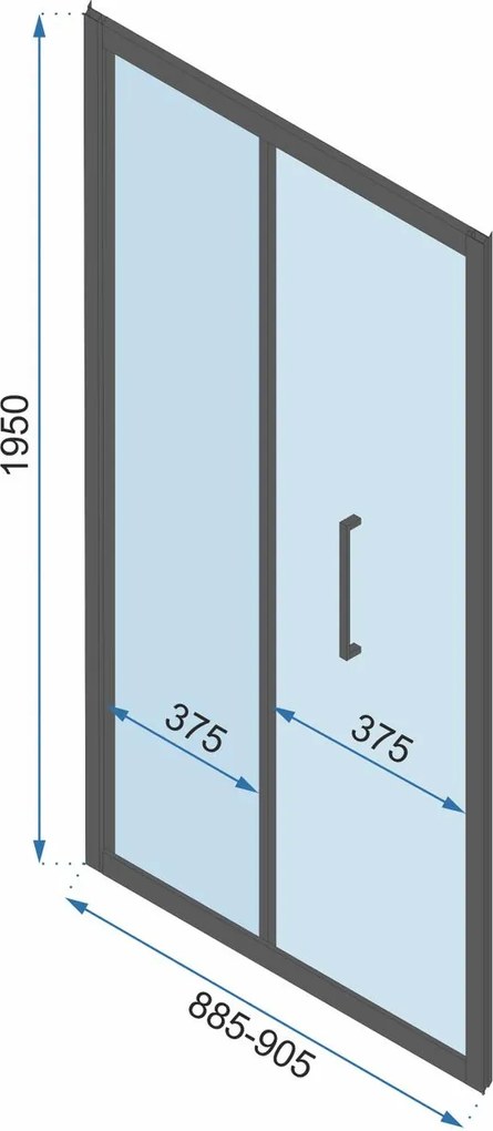 Cabina de dus de perete Rapid Fold 80x90 cm negru