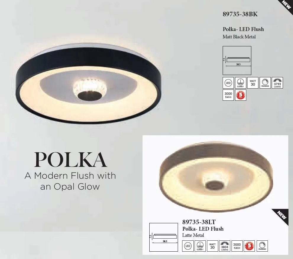Plafoniera LED design modern Polka negru