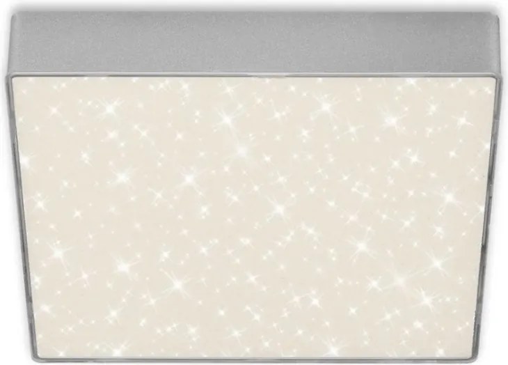 Mini Plafoniera LED argintiu cu efect starlight STAR SKY 21x21cm