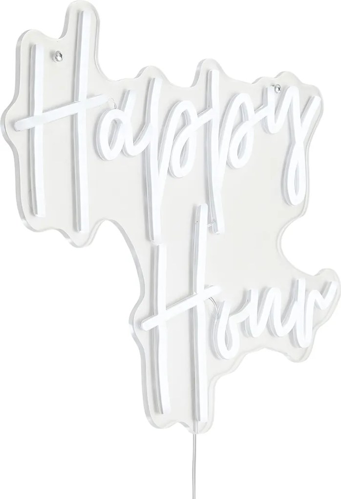 Lampă de perete neon albă inclusiv LED - Happy Hour