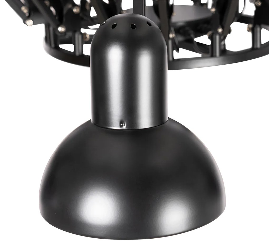 Lampă suspendată industrială neagră cu 16 lumini reglabile - Hobby Spinne