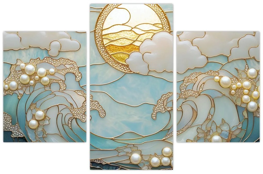 Tablou - Perle 3D în Ocean (90x60 cm)