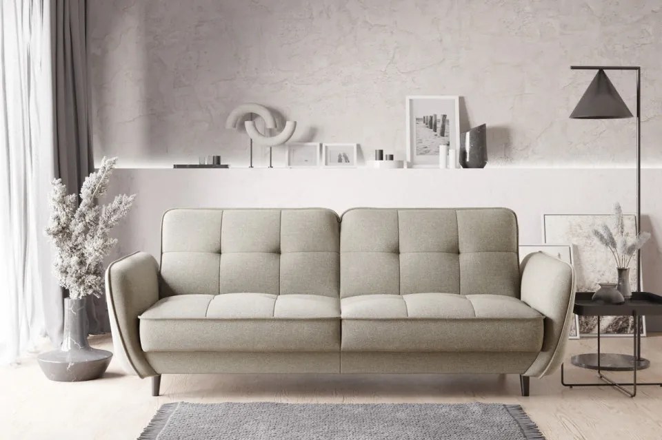 Canapea tapitata, extensibila, cu spatiu pentru depozitare, 220x83x90 cm, Bellis 01, Eltap (Culoare: Gri / Gojo 5)