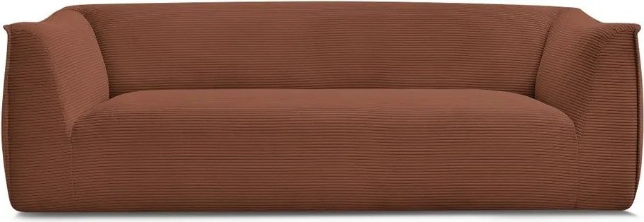 Canapea portocalie cu tapițerie din catifea reiată 242 cm Giorgia – Bobochic Paris