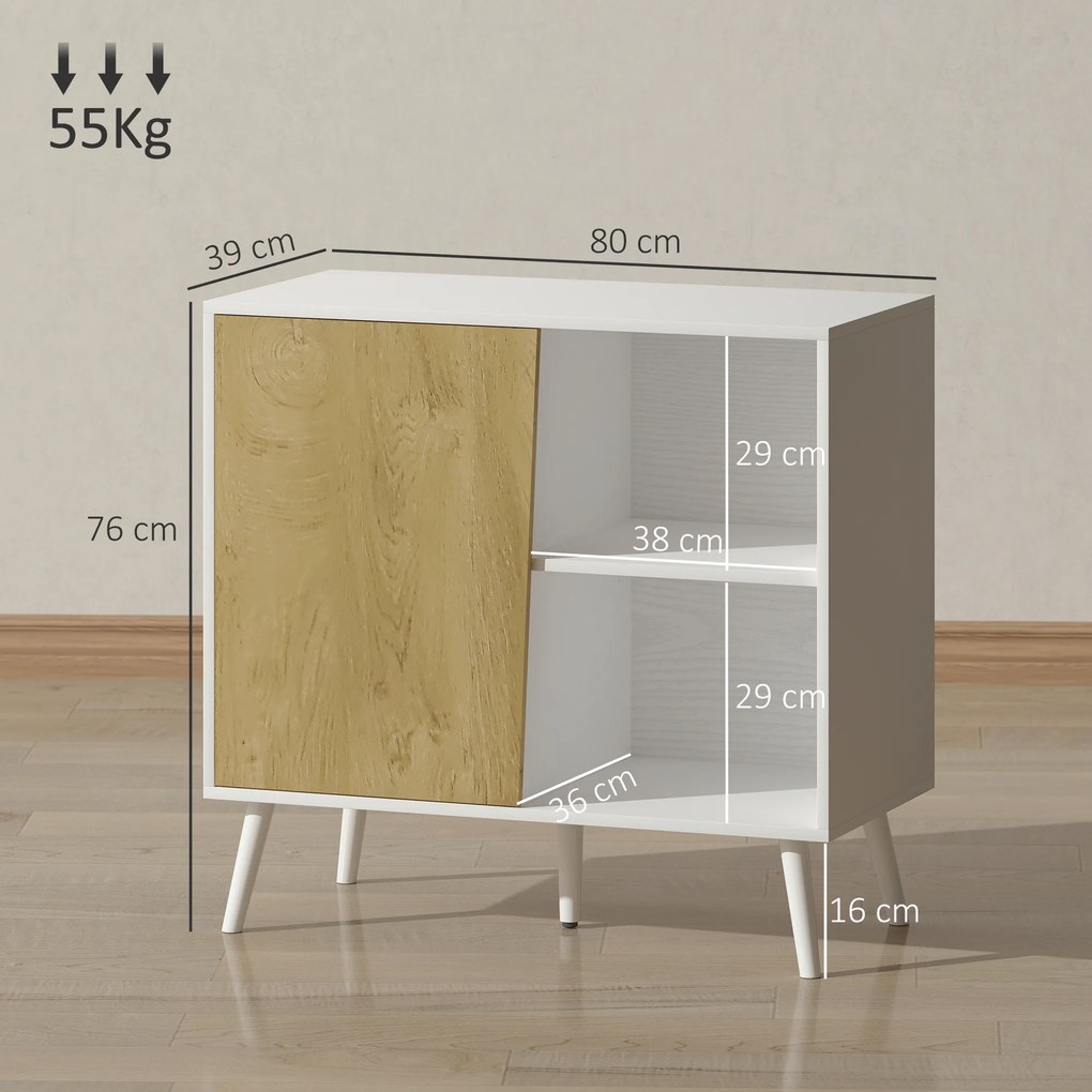 HOMCOM Dulap Modern Reglabil Alb | Aosom Romania