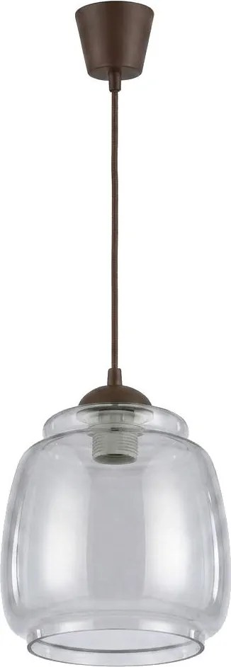 Brilagi - Lustră LED suspendată pe cablu R GLASS, 1xE27/60W/230V, Ø 26 cm, maro/gri fumuriu