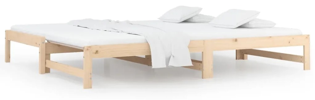 832653 vidaXL Pat de zi extensibil, 2x(90x190) cm, lemn masiv de pin