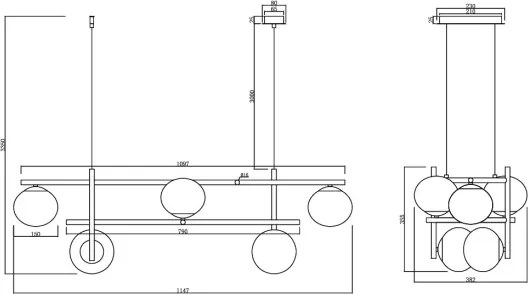 Ondaluce - Lustră suspendată pe cablu JEWEL 6xE14/10W/230V auriu/alb