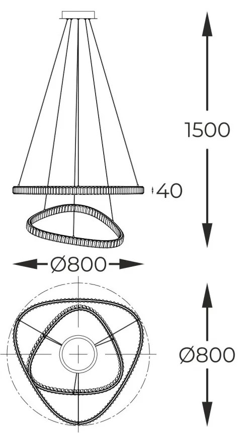 Lustra suspendata LED CCT si telecomanda ATHESA