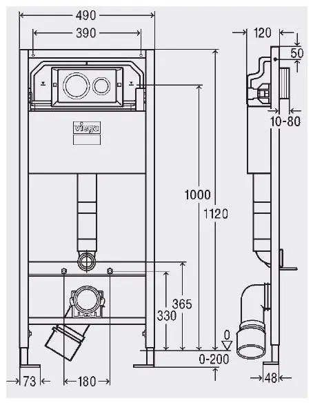 Set rezervor incastrat si cadru bideu, Viega Prevista, clapeta Style 20 crom si set de fixare, 792855+76442