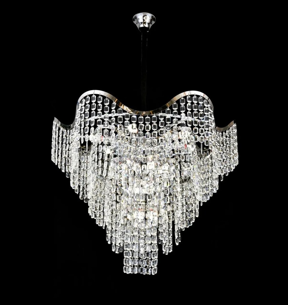 Candelabru Elegant Ø600 mm, 12 Becuri E27, Design Chrom, H520 mm – Model 78006-600 CH