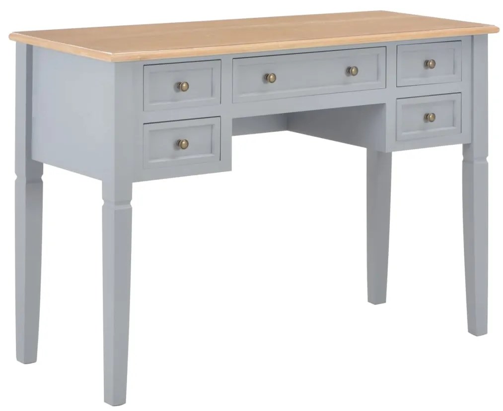 280070 vidaXL Birou de scris, gri, 109,5 x 45 x 77,5 cm, lemn