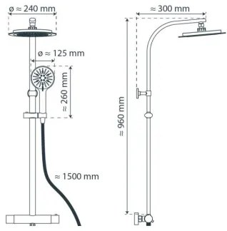 Schütte 60046 - Set de duș MADURA FRESH cu baterie termostatică, crom lucios