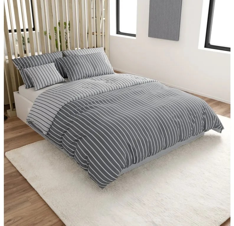 Lenjerie de pat din bumbac Renforce CAPRIVI gri cu nasture Dimensiunile lenjeriei: 70x90 cm, 140x200 cm