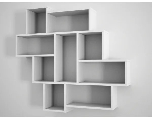 Etajeră de perete PAROLA 103,5x115,5 cm albă