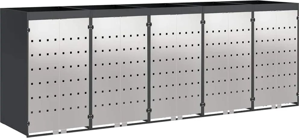 vidaXL Depozitare pentru 3 pubele Wheelie 340 x 77.5 x 115.5 cm Oțel