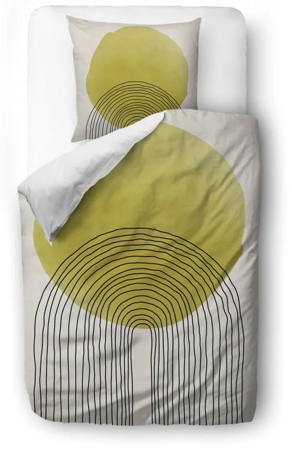 Lenjerie de pat din bumbac satinat Butter Kings Rising Sun, 140 x 200 cm, bej - galben