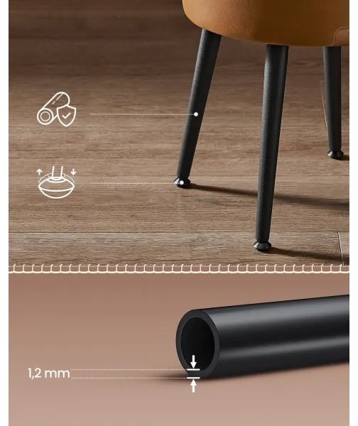 Taburet din piele CORE, coniac