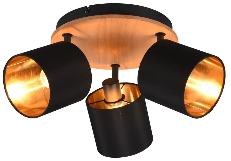 Spot negru/în culoare naturală ø 12 cm Tommy – Trio