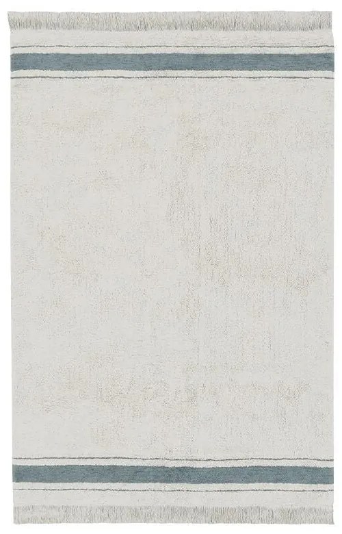 Covor albastru/crem lavabil/țesut manual din bumbac 90x130 cm Gastro Vintage Blue – Lorena Canals