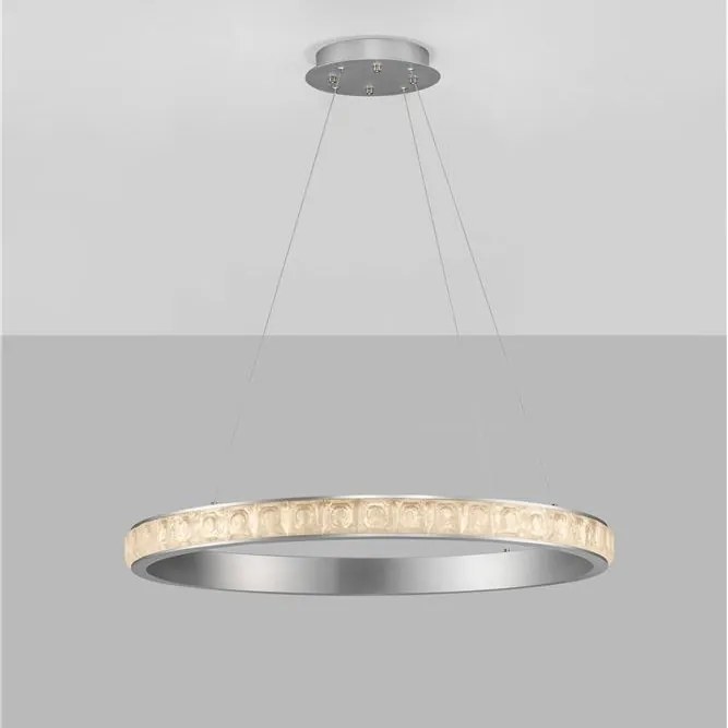 Lustra LED design circular, Otel, Argintiu, Cristal K9, ETEKEN NVL-9501215