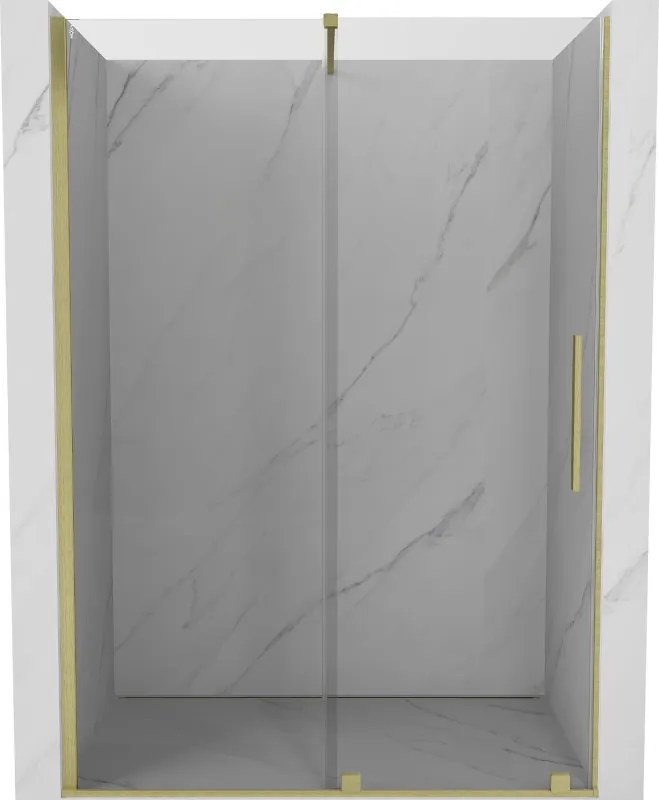 Mexen Velar uși pentru duș glisante 140 cm, transparente, aurii mat periat - 871-140-000-01-55