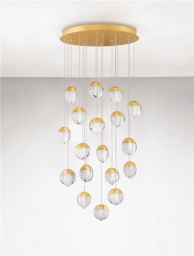 Lustra cu 18 pendule LED ALICIA auriu