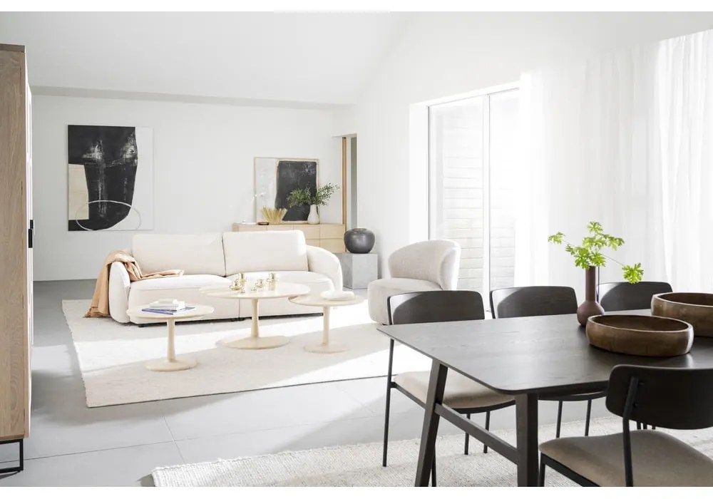 Măsuță de cafea natural rotundă cu aspect de lemn de stejar 60x60 cm Hobart – Rowico