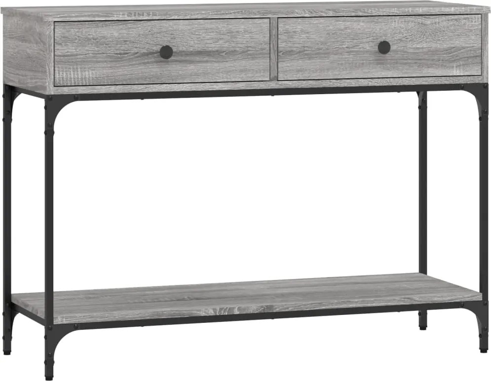 vidaXL Măsuță consolă, gri sonoma, 100x34,5x75 cm, lemn prelucrat