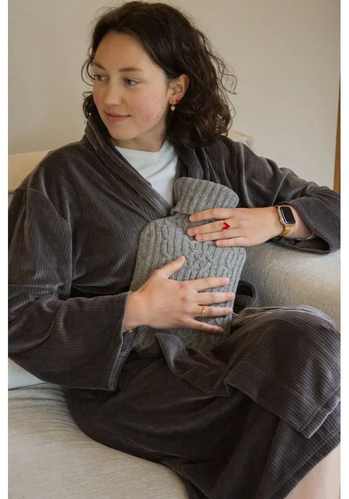 Halat gri S/M din micropluș/cocolino Elena – Tiseco Home Studio