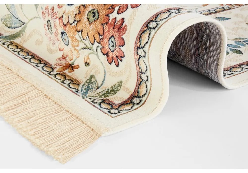 Covor cu bumbac Nouristan Oriental Flowers, 135 x 195 cm, galben