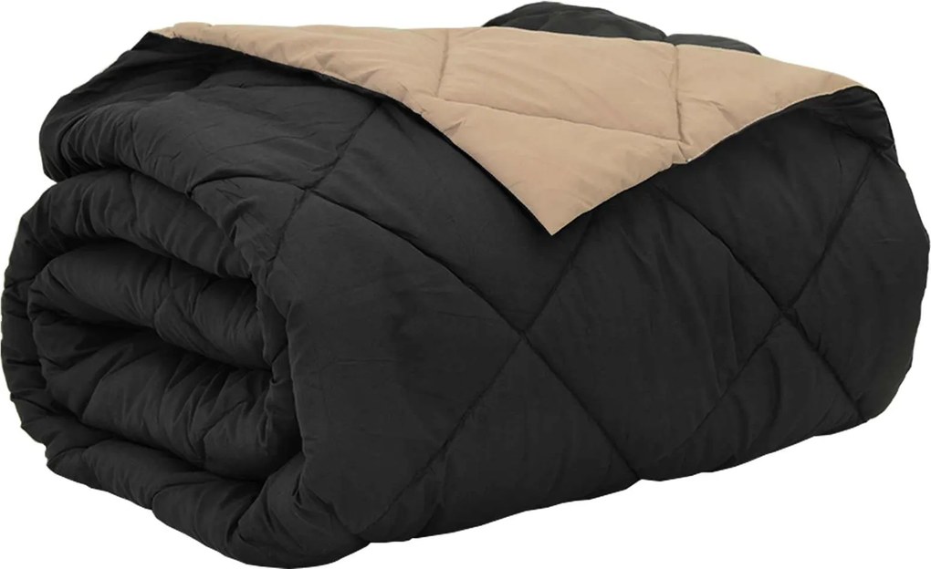 vidaXL Pilotă de vară Negru și Taupe 240 x 260 cm Microfibră