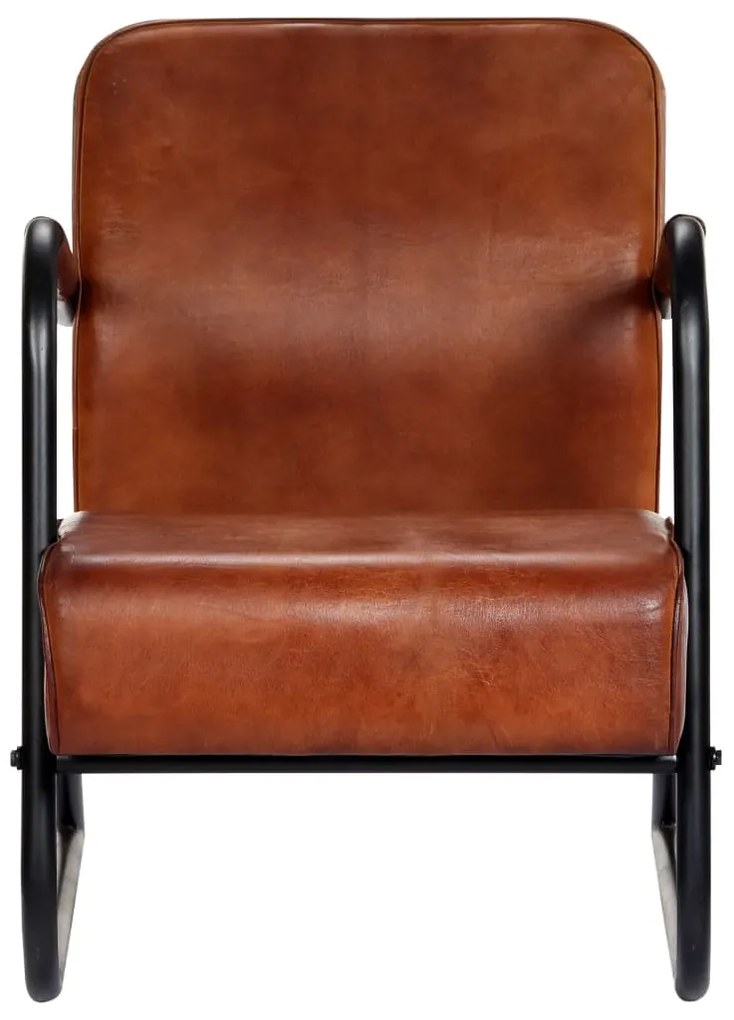 282900 vidaXL Fotoliu de relaxare, maro, piele naturală