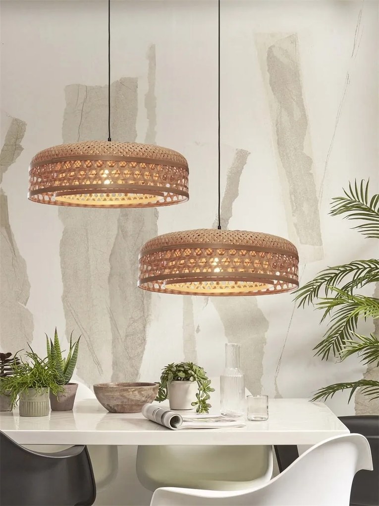 Lustra/Pendul eco din bambus Ubud double shade, nat