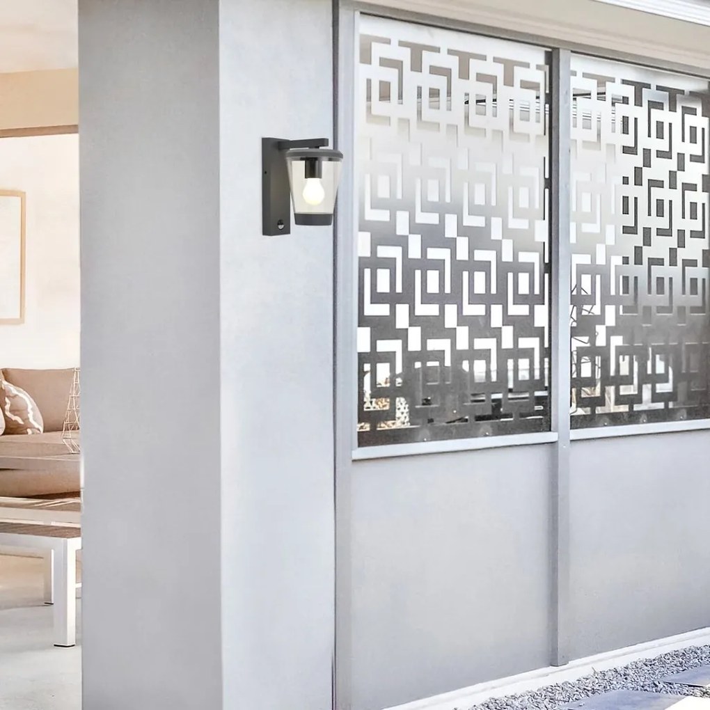 Aplica de perete cu senzor de miscare pentru iluminat exterior design modern IP44 Savano antracit