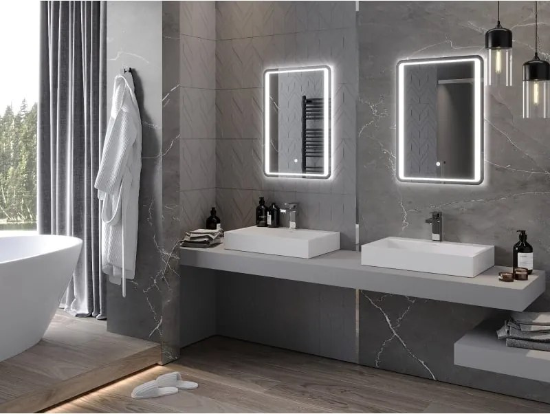 Mexen Zusa oglindă de baie iluminată 50 x 70 cm, LED 6000K, anti-ceață - 9808-050-070-611-00