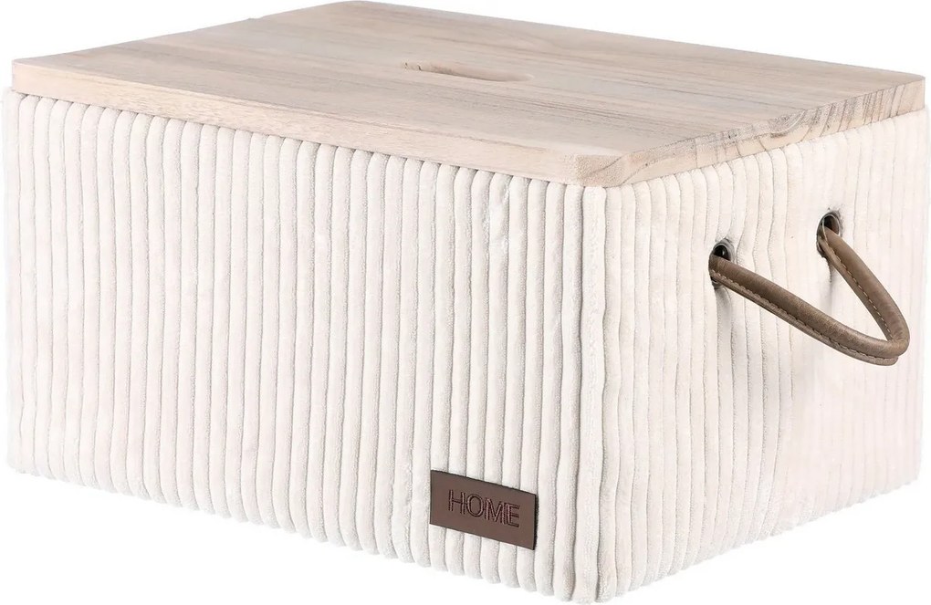 Autronic Set of 5 fabric storage boxes, cream