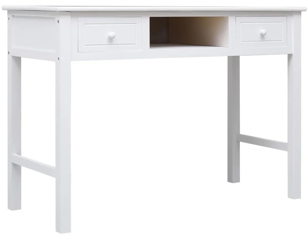 284157 vidaXL Birou de scris, alb, 110 x 45 x 76 cm, lemn