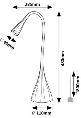 Lampă LED dimabilă de masă Rabalux 74204 JEFF LED/4W/230V 3000K negru